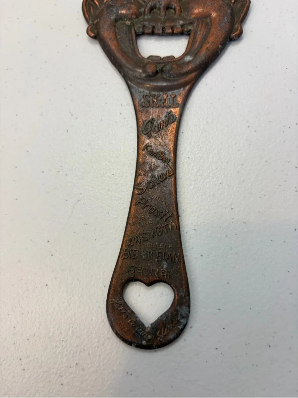 Vintage Cheerio European Bottle Opener Antique Clown Face Scandinavian Bar Decor